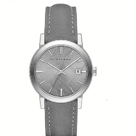 NWT Authentic Unisex Burberry Leather Strap Watch - Picture 2 of 4